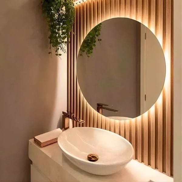 Miroir LED rond pour décoration murale
