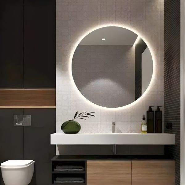 Miroir LED rond pour décoration murale