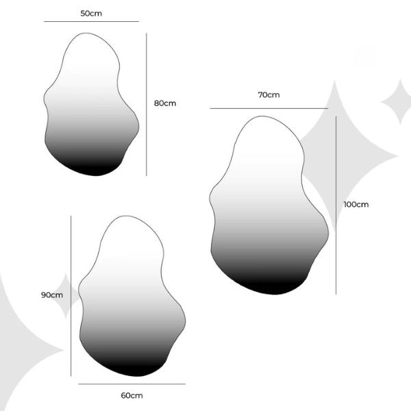 Miroir mural organique avec cadre en simili cuir